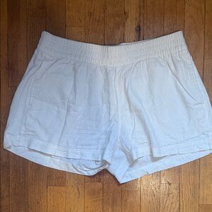 Old Navy White Elastic-Waist Linen-Blend Women’s Shorts